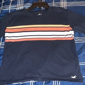 navy blue stripped shirt